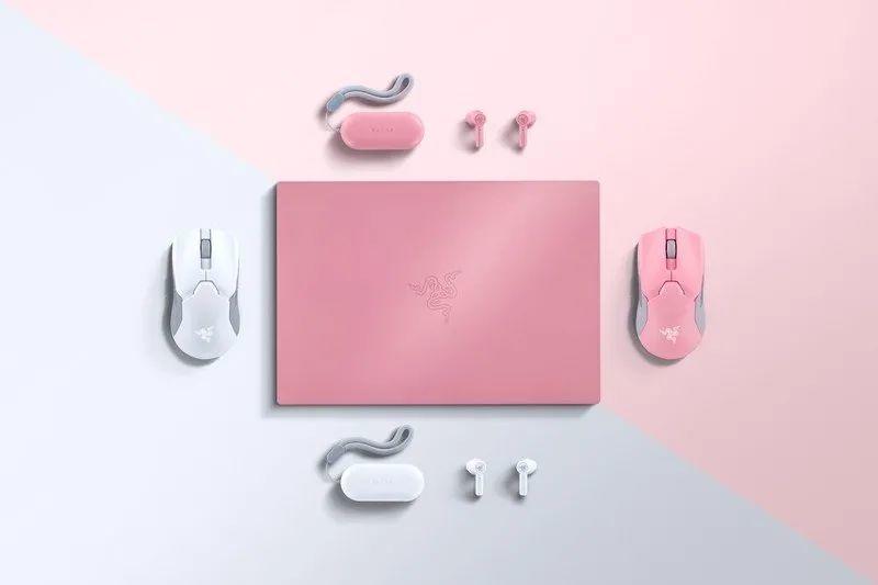 猛男全家桶,雷蛇为 Blade 15 和多款配件增加新配色:白与粉