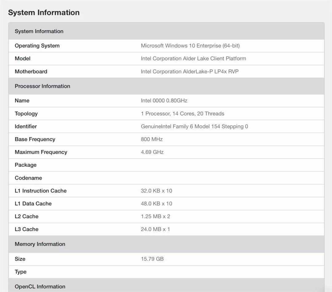 英特尔 12 代酷睿大小核处理器现身:“14 核 20 线程”,0.8-4.7 GHz