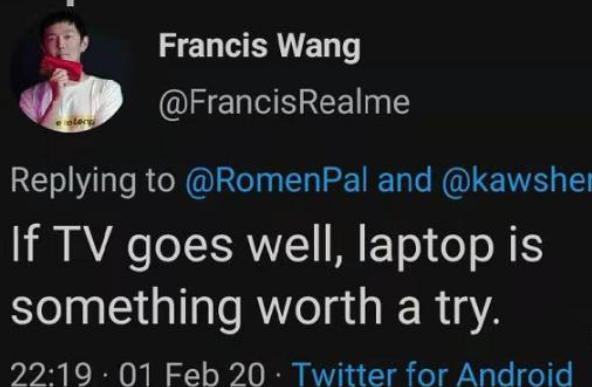 realme 发布调查问卷,有望推出首款笔记本电脑