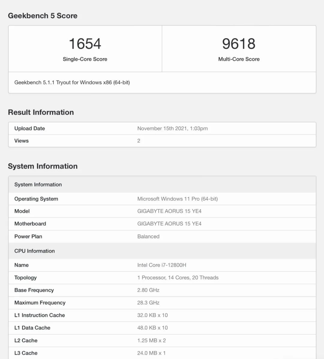 英特尔 i7-12800H 曝光:14 核 20 线程,新一代游戏本搭载