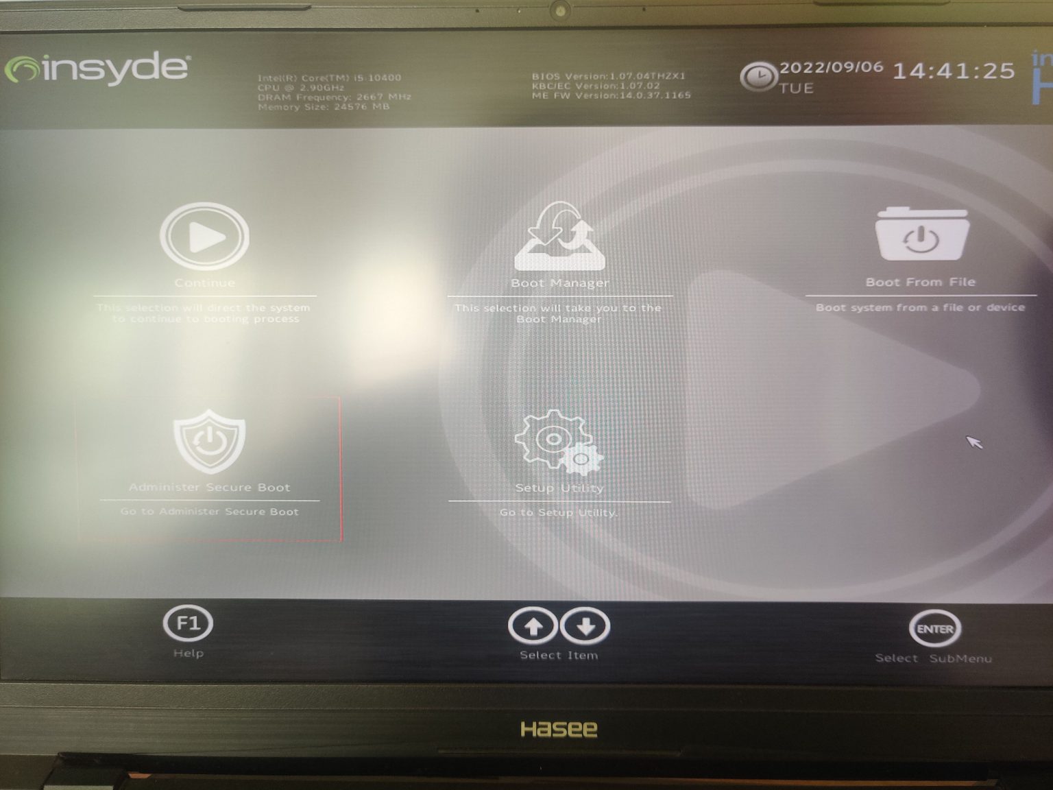  bios secure boot 